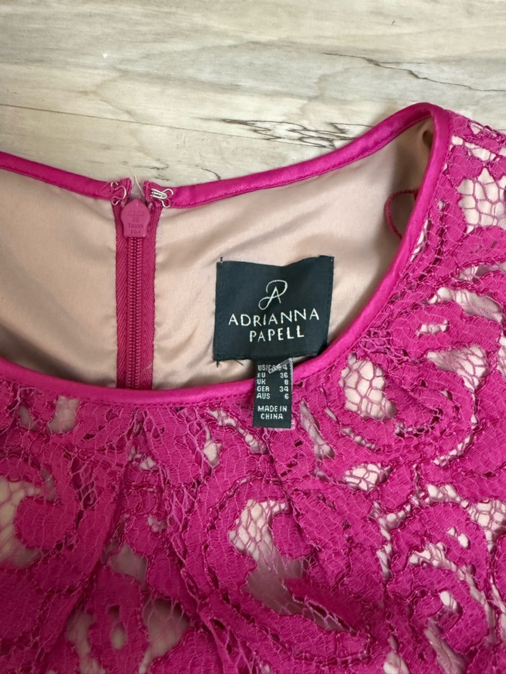 Adrianna Papell Fuchsia Lace Dress - Picture 6 of 8